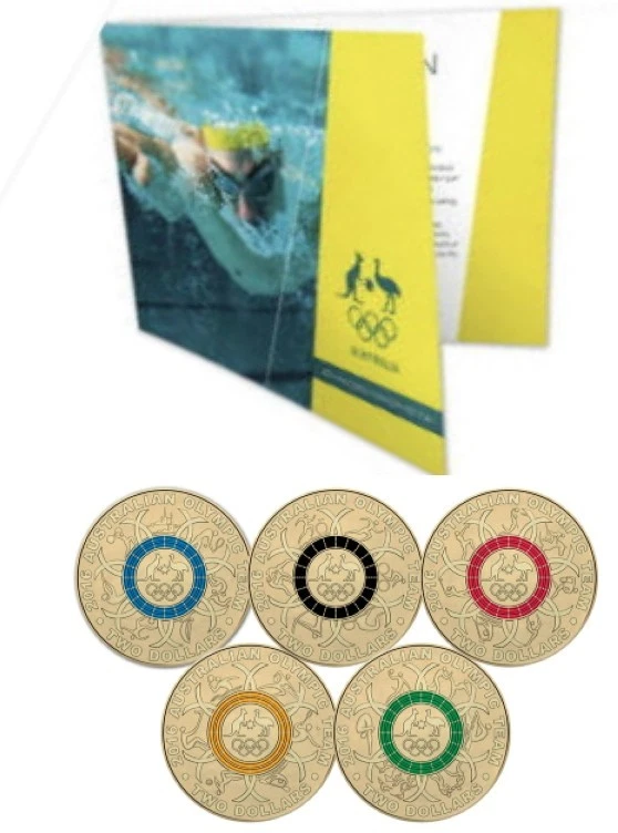 2016 Rio Olympics Games - Five Coin $2 Folder Set - Swimming - image 1 of 1