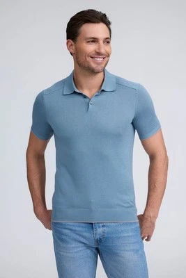 Raffi Florian Three Button Modal Cotton Polo - Imagem 1 de 4