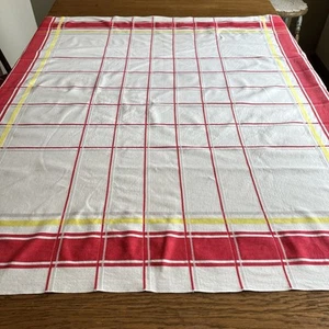 Tovaglia vintage Simtex rosso giallo grigio a scacchi 49x52” tutti i giorni retrò - Foto 1 di 7