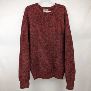 Maglione girocollo Robert Stock 100% lana pesante uomo rosso nero M nonno - Foto 1 di 9