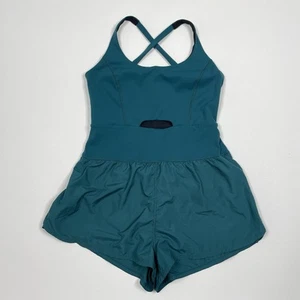 FP Free People Movement Righteous Runsie Athletic Romper LARGE Midnight Jade - Picture 1 of 11