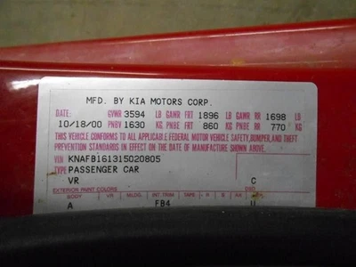 Air Flow Meter Fits 95 98-02 SPORTAGE 454711 Foto 1 de 4