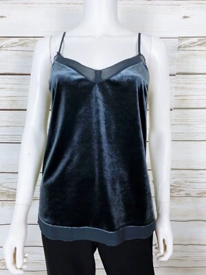 Juicy Womens Velvet Tank Top S Gray V-Neck Spaghetti Strap Pullover Sleeveless - Image 1 of 4