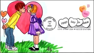 Scott 3833 - 37 Cents I Love You Melissa Fox Hand Painted FDC 3 Of 10 - Picture 1 of 2