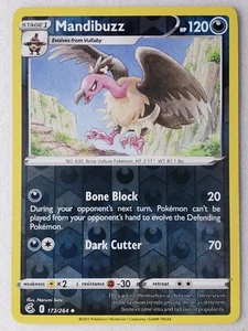 REVERSE HOLO Mandibuzz 173/264 casi nuevo - Tarjeta Pokémon Fusion Strike - Arte Narumi Sato - Imagen 1 de 2