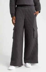 UGG Dejah Quilted Cargo Lounge Pants in Gray Size Small - Picture 1 of 9