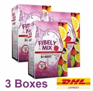 3 x DONUTT FIBELY MIX Faserpulver Getränk Nahrungsergänzungsmittel gemischt Beerengeschmack - Bild 1 von 12