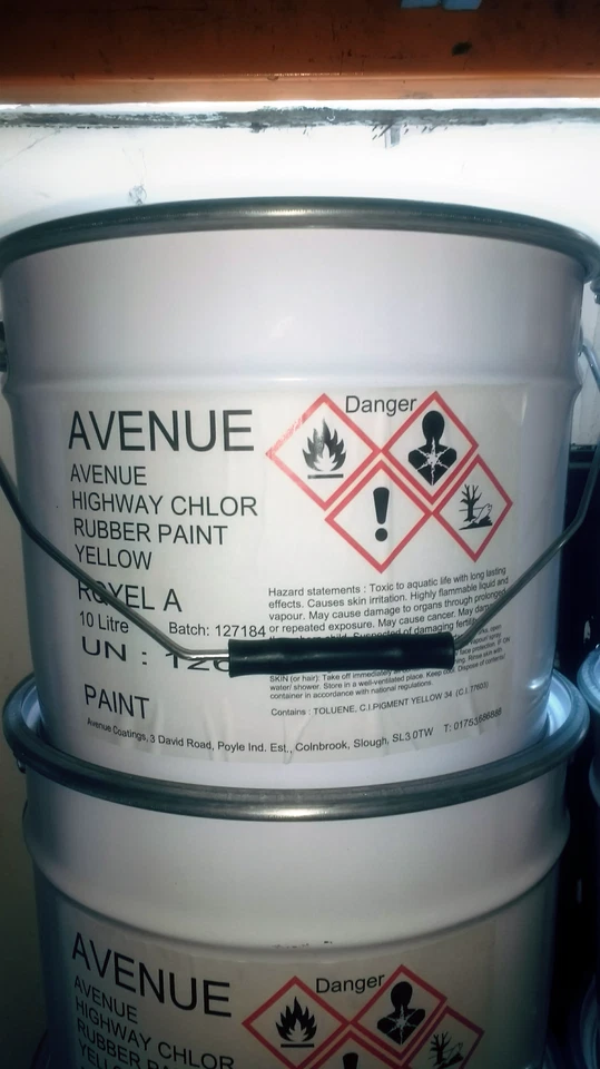 AVENUE HIGHWAY Chlorinated Rubber Line Marking Paint White Black Yellow for Roads Car Parks 10L