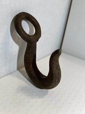 Vintage Large Heavy Duty 5” Rustic Cast Iron Hook With Hanger Hole - Image 1 of 4