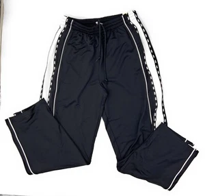 Victoria's Secret PINK Black Open Snap Leg Boyfriend Track Sweat Pants Sz Large - Picture 1 of 3