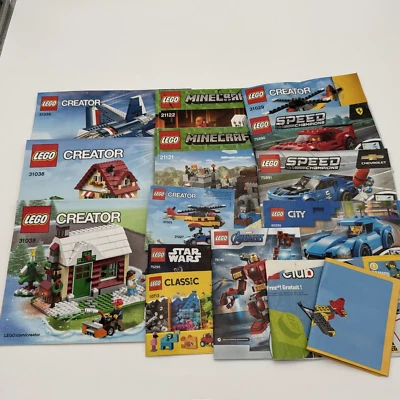 Lot of 12 LEGO Instruction Manuals Booklets Minecraft, Star Wars, Creator, etc. - Image 1 of 4