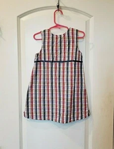 Little Me Dress Jumper PLAID Red BLUE Green Yellow Size 4 - Picture 1 of 2