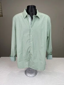 Monza Rosso Milano Shirt Men XL Tailored Fit Button Front L/S Check Flip Cuff - Picture 1 of 9