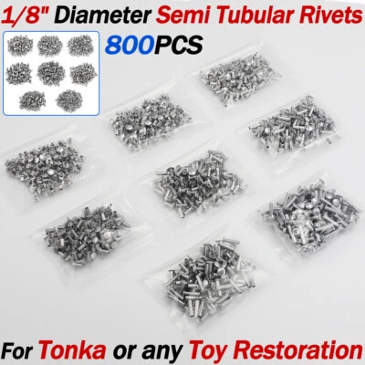 For Tonka Semi Tubular Rivets 1/8" Dia 800piece Super Assortment Toy Restoration - Image 1 of 4