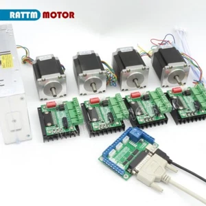 4 Axis Nema23 Stepper Motor 76mm 270oz-in 3A+TB6560 Driver CNC Controller Kit - Picture 1 of 8