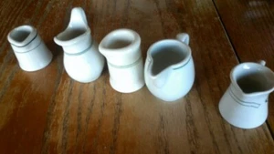 Lot of 5 Vintage Porcelain Coffee Creamer Green Strips nm condition - Picture 1 of 1