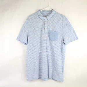 Gap Hombre Azul Blanco Rayas Polo Casual XL Manga Corta Mezcla de Algodón - Imagen 1 de 5