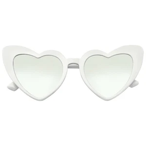 Sunglasses Heart Cat Eye Women's Oversize Cat Eye Heart Shape Mirrored Lens - Picture 1 of 26