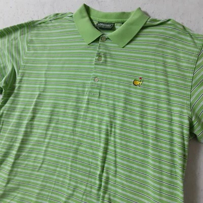Camisa polo de golf vintage Masters Collection a rayas para hombre XL verde azul blanco Foto 1 de 4