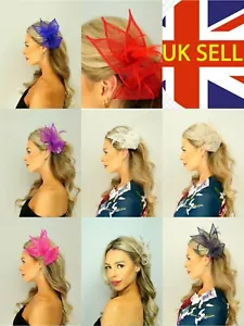 New Elegant Wedding Fascinator Hair Clip Pin Ladies Day Races Royal Ascot UK  - Picture 1 of 45