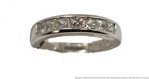 Brandneu echter 0,75 kt Erdabbau Diamant 14 kt Weißgold Ehering Band - Bild 1 von 4