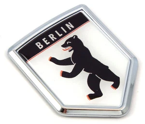 Berlin Flag Car Chrome Emblem Sticker German city Deutschland - Bild 1 von 2