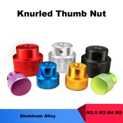 Bunt Rändelmuttern Hutmuttern Alu eloxiert M2 M2.5 M3 M4 M5  Sackloch T-Mutter - Bild 1 von 4