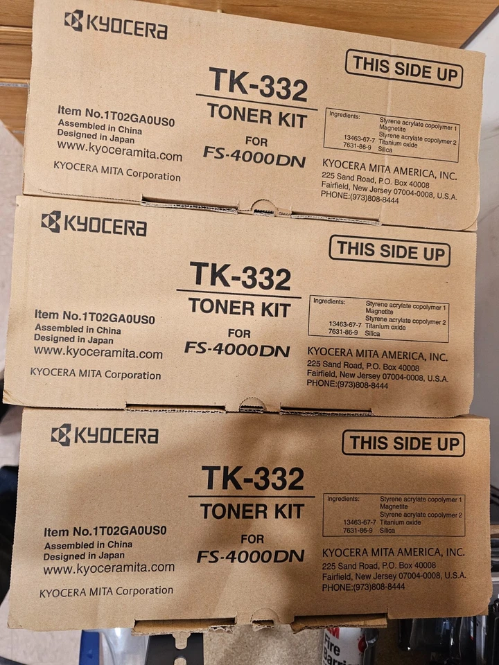 Lot of 3 Kyocera TK-332 (TK332) Black Toner Cartridge for FS-4000DN Printer-New - Image 1 of 1