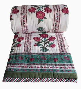 Twin Quilt - Anemone Butah Red - 100% cotton, reversible quilt. - Picture 1 of 6