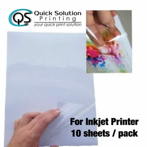 A4 Transparent Clear Glossy Sticker Paper Label for inkjet printer 10 sheet/pack - Picture 1 of 1