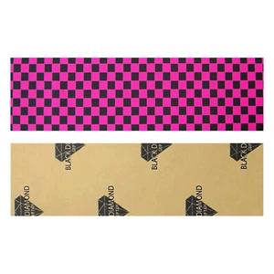 Black Diamond Grip Scooter Griptape Sheet Black/Pink Checkers 4.5" x 15.5" - Picture 1 of 5