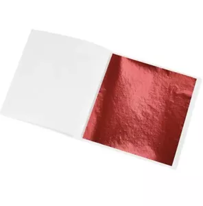 5 Sheets Red Metallic Foil Leaf 8x8cm Gilding Arts & Crafts, DIY, Nail Decor - Picture 1 of 5