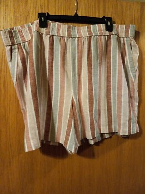 PANTALONES CORTOS SONOMA MIDRISE MEZCLA LINO RELAJADO CINTURA ULTRACONFORT talla 2X, tostado  Foto 1 de 4