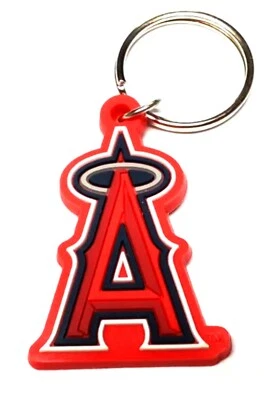 LOS ANGELES ANGELS KEYCHAIN LOGO SOFT PLASTIC LICENSED MLB CHARM ORNAMENT PULL  - Image 1 of 2