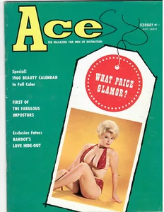 Vintage Herren ACE Magazin Feb. 1960 Terry Higgins, Jane Averly, Dane Arden, +++ - Bild 1 von 3