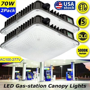 70Watt Gas Station LED Canopy Lights Fixture Garage Parking Lot Light,100-277VAC - Picture 1 of 23