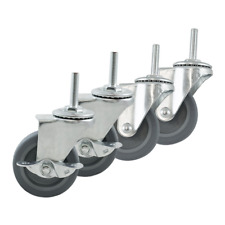 Houseables Caster Wheels, Casters, Set of 4, 3 Inch, Rubber, Heavy Duty, Stem