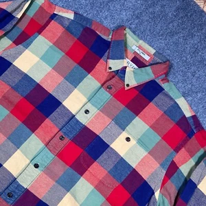 Camisa de franela Orvis para hombre manga larga con botones multicolor XL falta botón - Imagen 1 de 7
