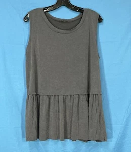 JODIFL dunkelgrauer JERSEY STRICK ÄRMELLOS Pullover GESTUFTES SCHÖSSCHEN TANK TOP GR. L - Bild 1 von 5