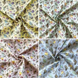 Polycotton Fabric Minibeasts Insects Animals Worm Caterpillar Butterfly Ladybird - Picture 1 of 5