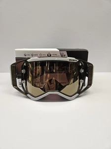 *NEW* Scott Prospect Amplifier Grey/Brown Goggle Gold Chrome Works Lens - Foto 1 di 2