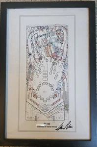 STERN ELVIS PINBALL MACHINE ORIGINAL Drawing Signed STEVE RITCHIE FRAMED - Picture 1 of 2