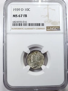 1939 D Mercury Dime 10C NGC MS67 FB - Picture 1 of 4