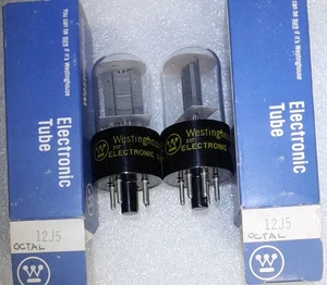 Tightly Matched Pair 12J5GT Westinghouse NOS same code Vacuum Tubes TV-7D Tested - Picture 1 of 3