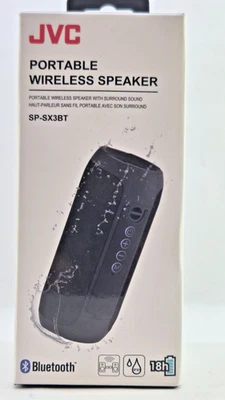 JVC® True Wireless Stereo Portable Bluetooth Speaker, Black, SP-SX3BT - Image 1 of 4