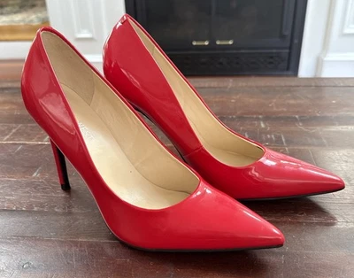 ¡NUEVO!  Zapato de tacón de aguja Nine West charol punta rojo TALLA 8 Foto 1 de 4