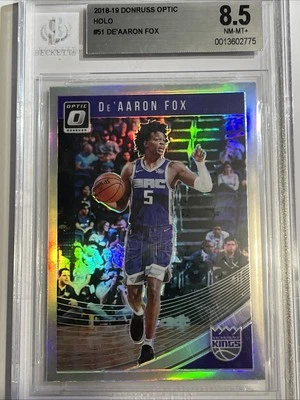 2018-19 Panini  Donruss Optic HOLO  #51 De'Aaron Fox  BGS 8.5 NM-MT+ - Image 1 of 2