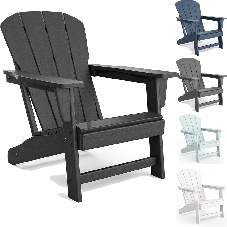 Silla Adirondack para patio, jardín, fogata, plástico HDPE duradero, 350 lb máximo Foto 1 de 4