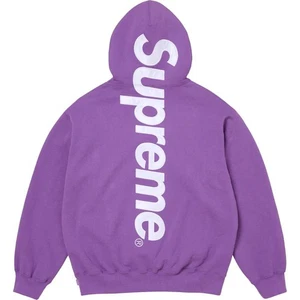 SUPREME Satin Applique Hooded Pullover Sweatshirt Purple (FW25) Men's Size L - Picture 1 of 3