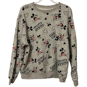 Disney Sweatshirt Women’s size 2X Mickey Mouse Crewneck Pullover Pink Accents - Picture 1 of 5